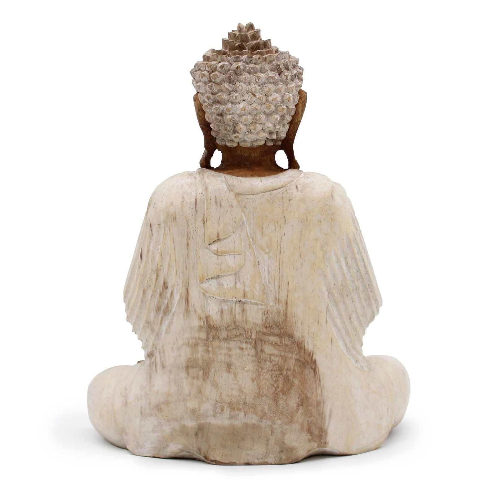 Whitewash Buddha Statue – 30 cm Teaching Transmission | Indoor/Outdoor Calm