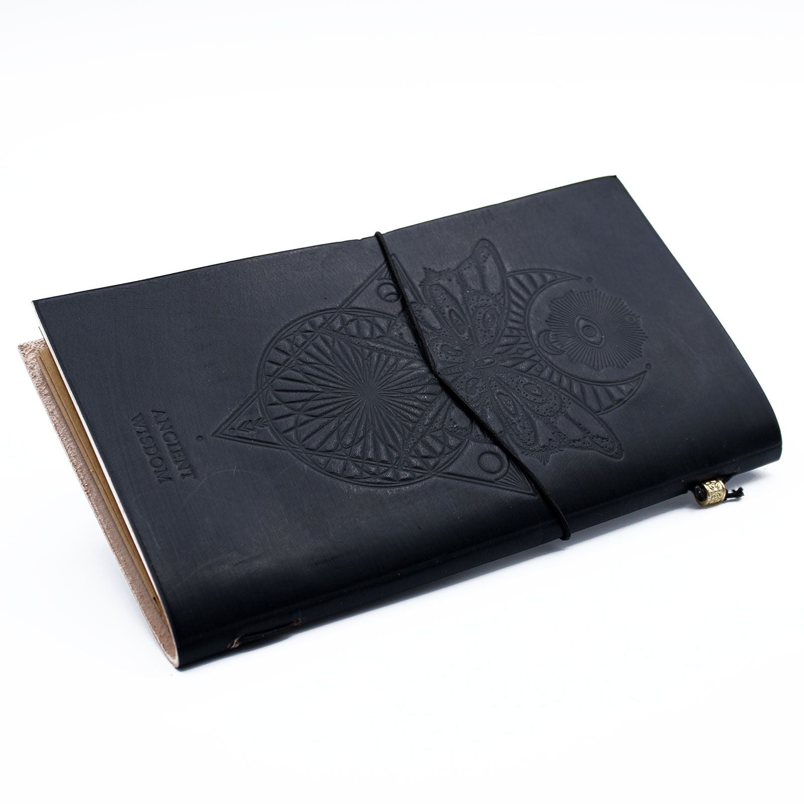 Handmade Black Leather Journal - My Book of Spells and other Thoughts