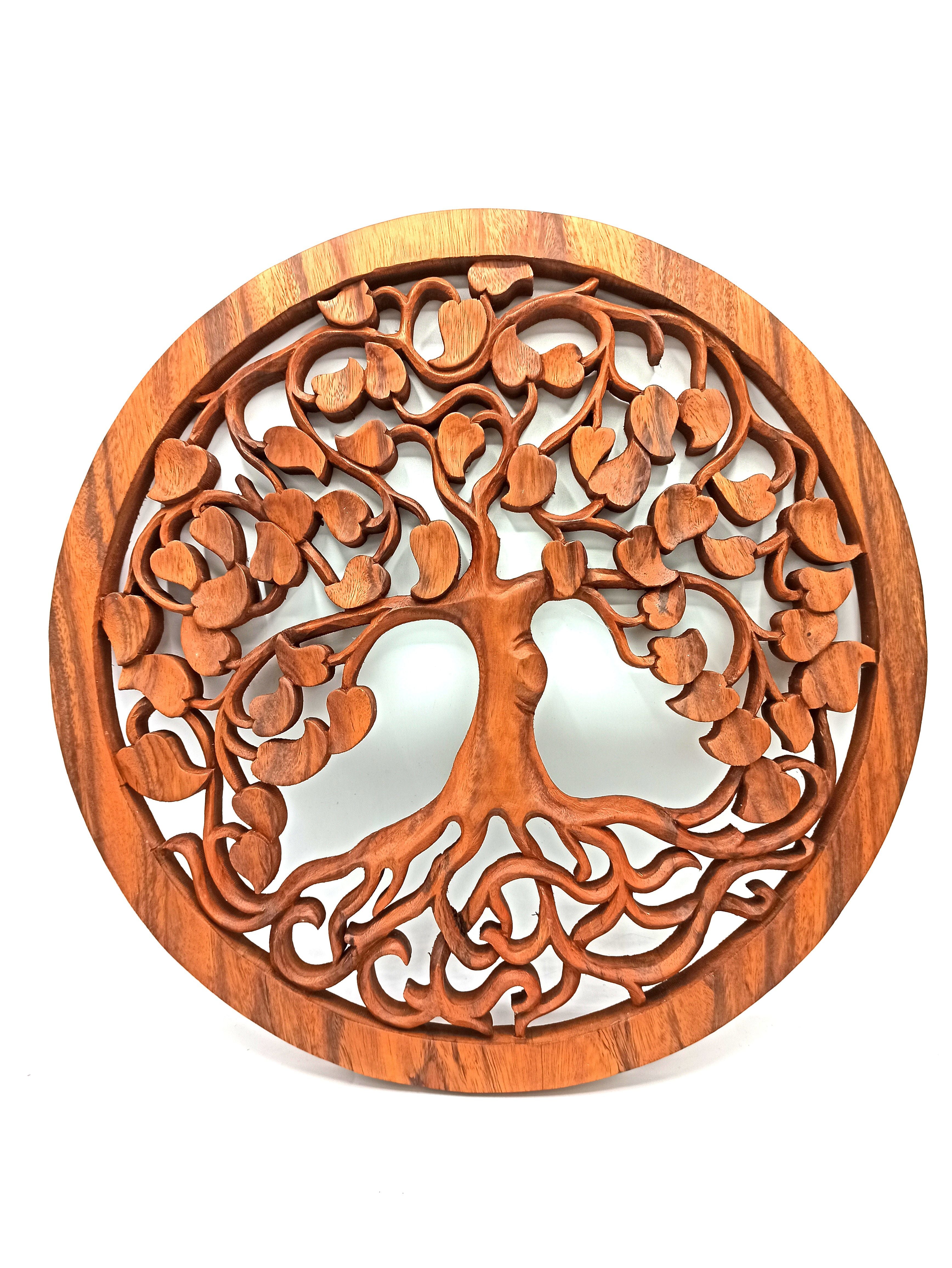 Tree of Life Carved Panel 40 cm – Love | Sacred Wall Art