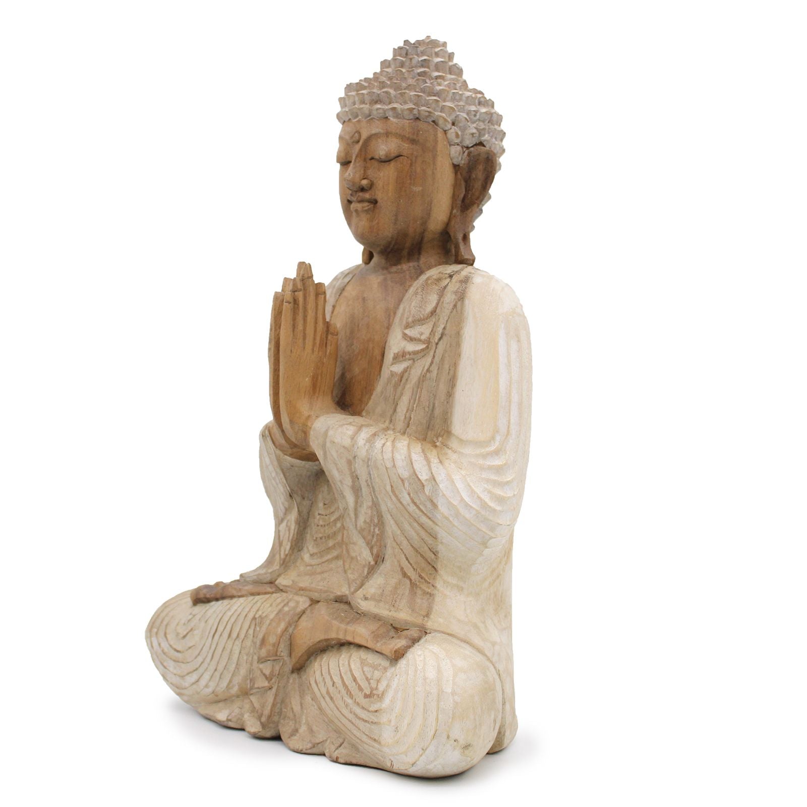 Whitewash Buddha Statue – 40 cm Welcome | Indoor/Outdoor Calm