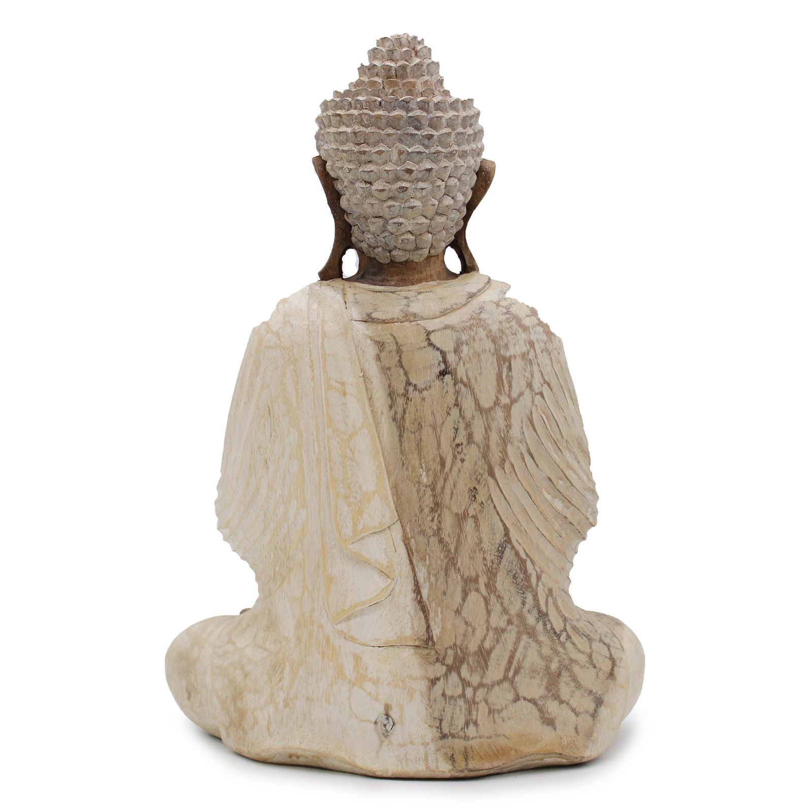 Whitewash Buddha Statue – 40 cm Welcome | Indoor/Outdoor Calm