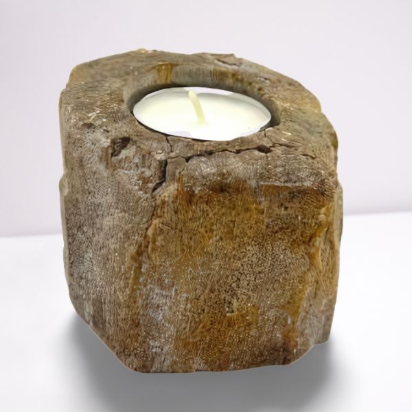 Handcrafted Wooden Single Candle Holder