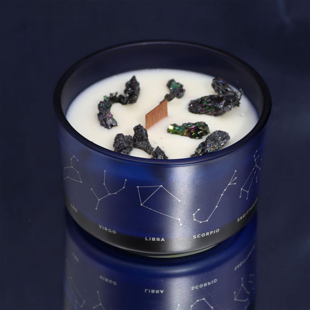 Aries Zodiac Crystal Candle + Gemstone Bracelet | Birthstone Gift