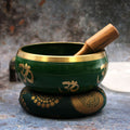 Large Tree of Life Singing Bowl Set- Green 14x6.5cm