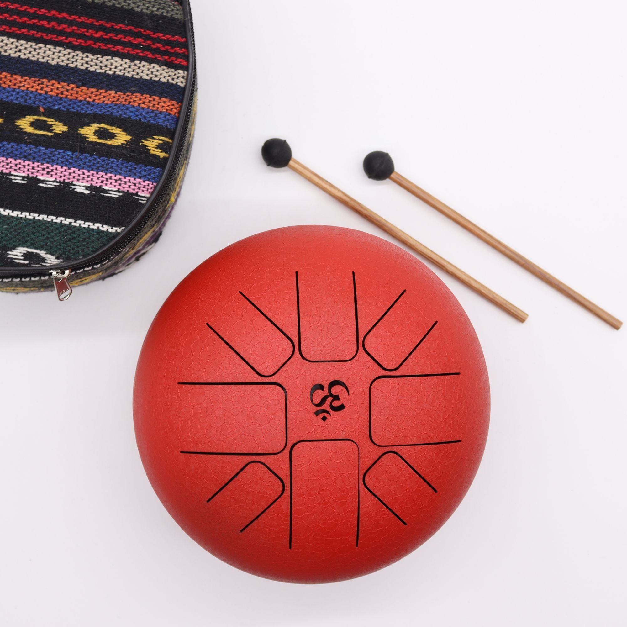 Hapi Tongue Drum 22×16 cm – Om Red | Serene Sound
