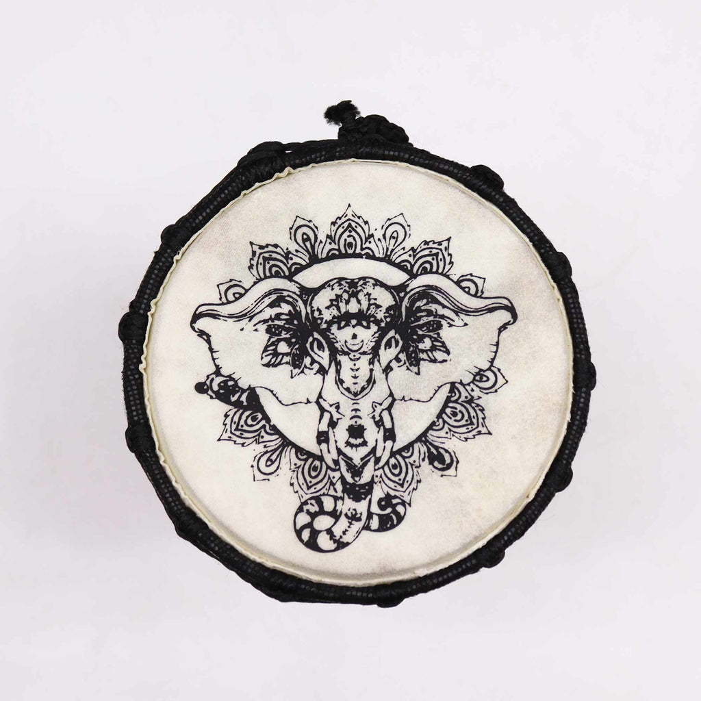 Djembe 12 cm – Elephant Motif | Tribal Rhythm