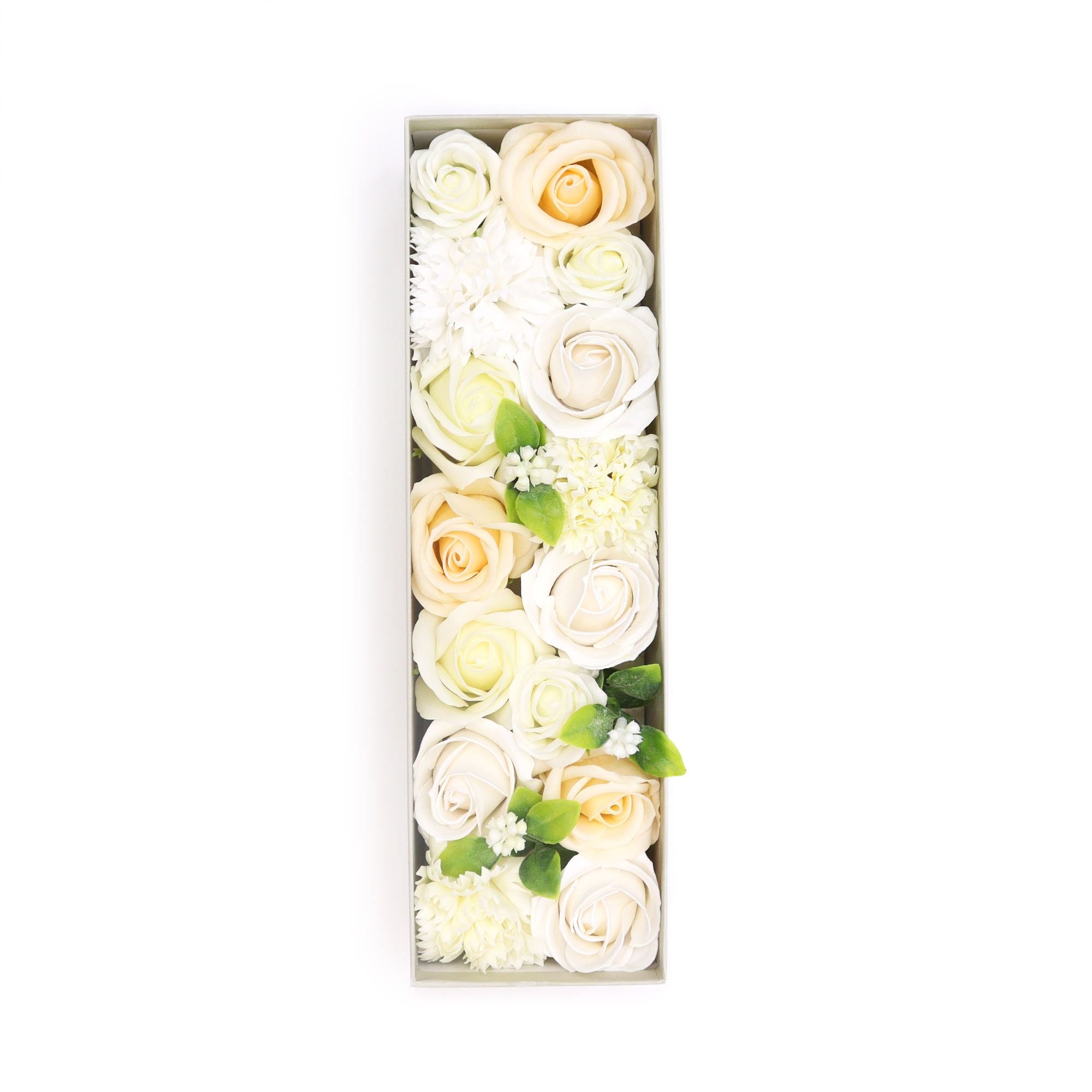 Long Box – Wedding Blessings – White & Ivory Soap Flower Gift Box