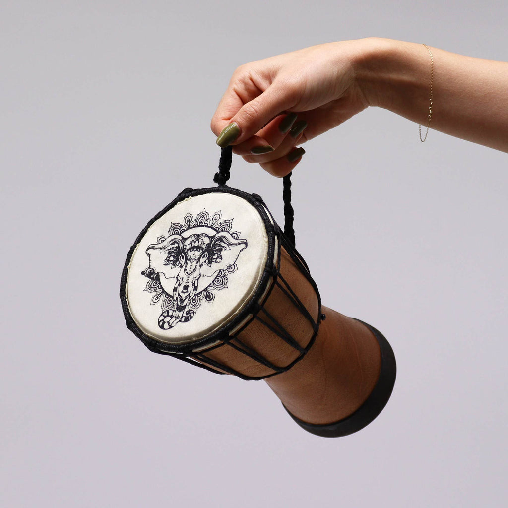 Djembe 12 cm – Elephant Motif | Tribal Rhythm