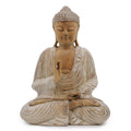 Whitewash Buddha Statue – 40 cm Teaching Transmission | Indoor/Outdoor Calm