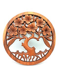 Tree of Life Carved Panel 40 cm – Frangipani | Sacred Wall Art
