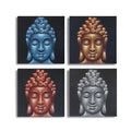 Set of 4 Buddha Head Prints – Sand Detail 40×40 cm | Textured Calm