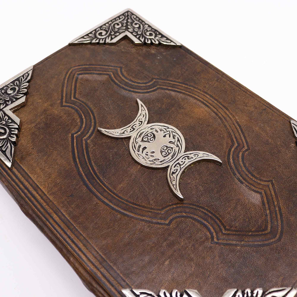 Big Brown Stunning Triple Moon Journal - 200 Deckle Edges Pages