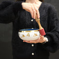 Large Yin & Yang Singing Bowl Set- White/Purple 14cm