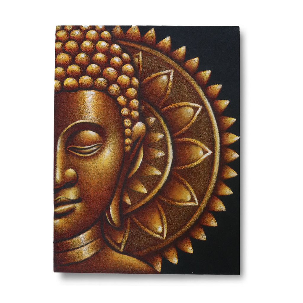 Buddha Mandala Wall Art 60×80 cm – Gold Half | Tranquil Focus